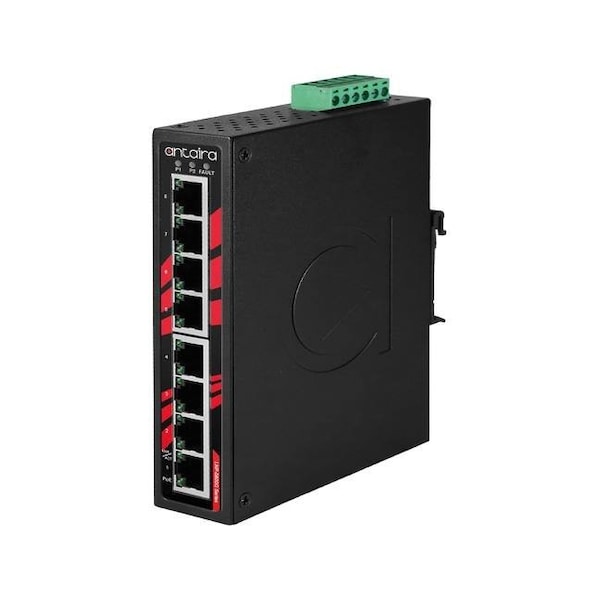 8-Port Industrial Gigabit PoE+ Unmanaged Ethernet Switch, w/8-10/100/1000Tx ; EOT: -40 degree C